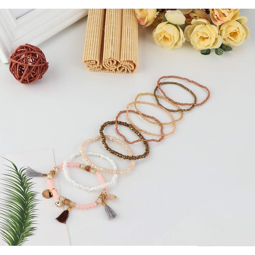 6sets Boho Bead Bracelets Set Multilayered Stacka… - image 5